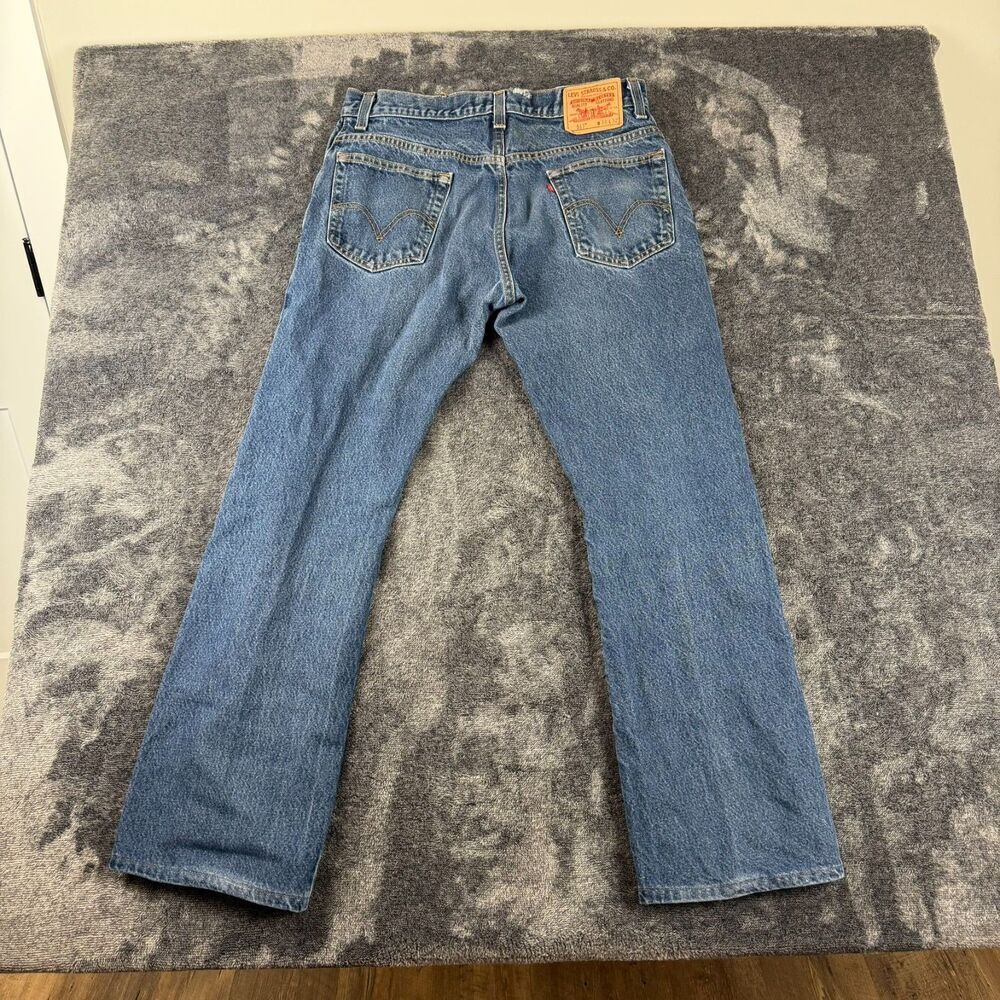 Levi's 517 Bootcut Blue Denim Jeans Men's 34X32 (33X31) Cowboy Western - Picture 9 of 13